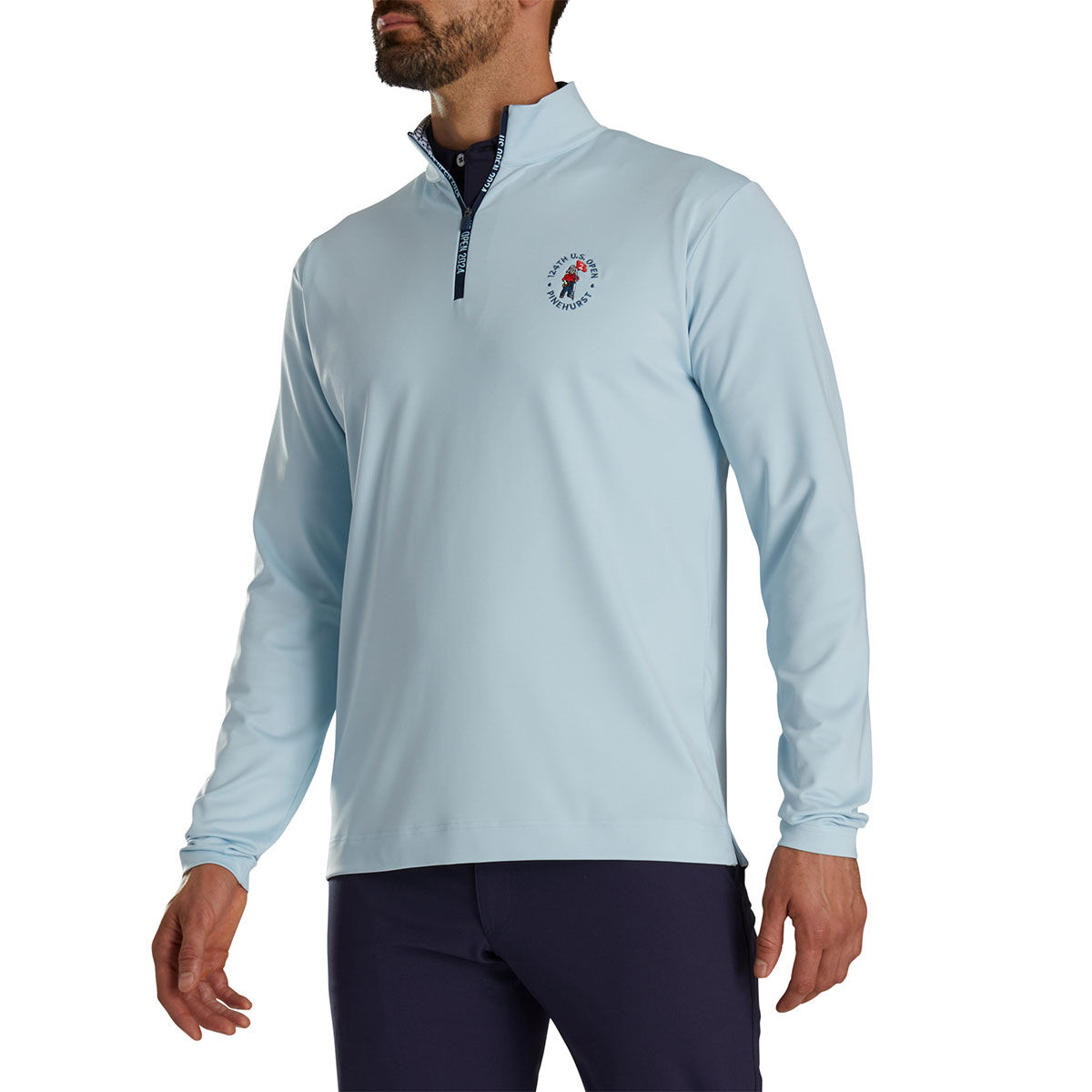 FootJoy Men's Solid U.S. Open Golf Mid Layer, Mens, Light blue, Medium | American Golf von FootJoy