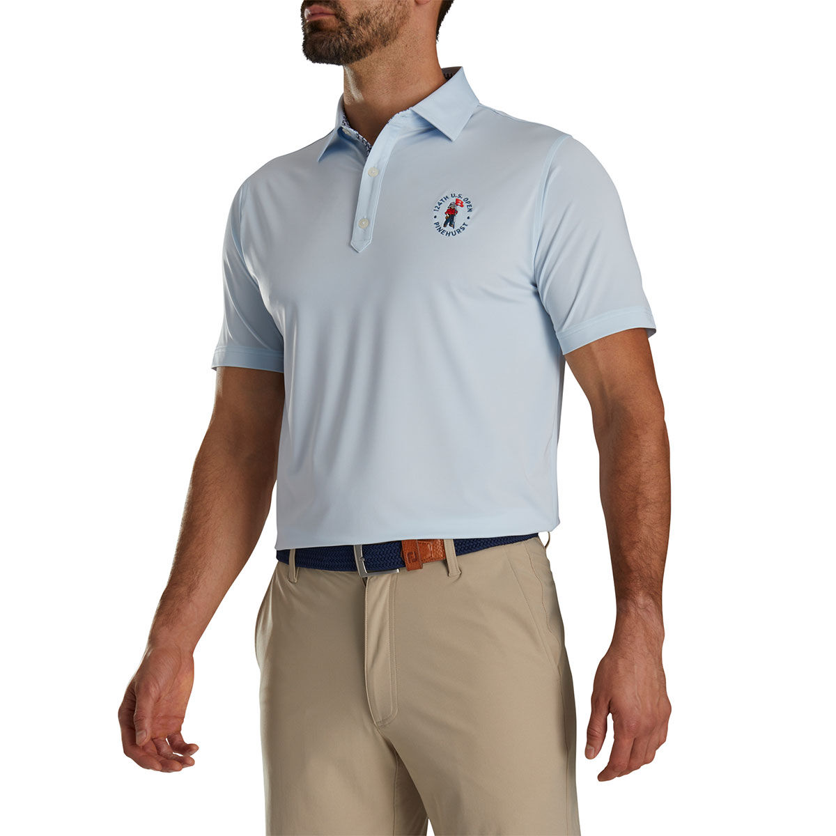 FootJoy Men's Solid US Open Golf Polo Shirt, Mens, Light blue, Small | American Golf von FootJoy