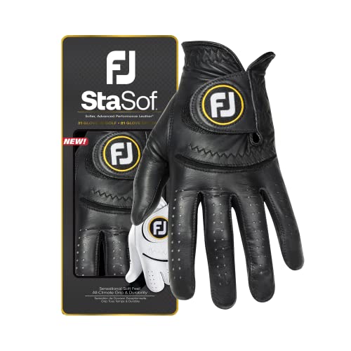 FootJoy Men's StaSof Golf Glove, Black, Cadet Medium/Large, Worn on Left Hand von FootJoy