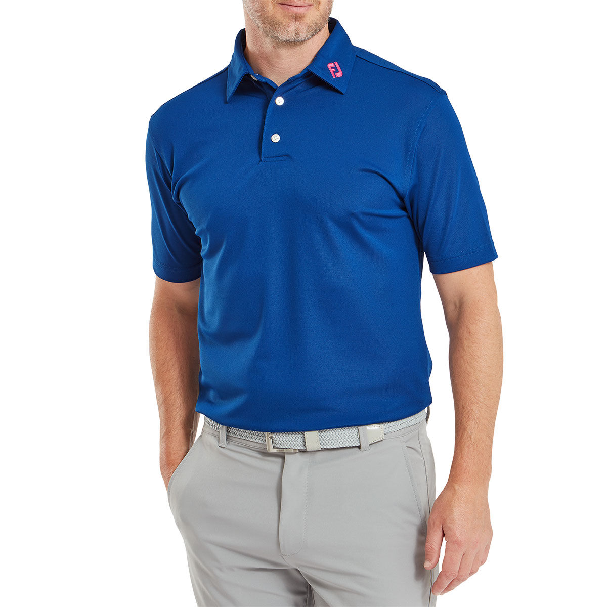 FootJoy Men's Stretch Pique Solid Colour Golf Polo Shirt, Mens, Deep blue, Large | American Golf von FootJoy