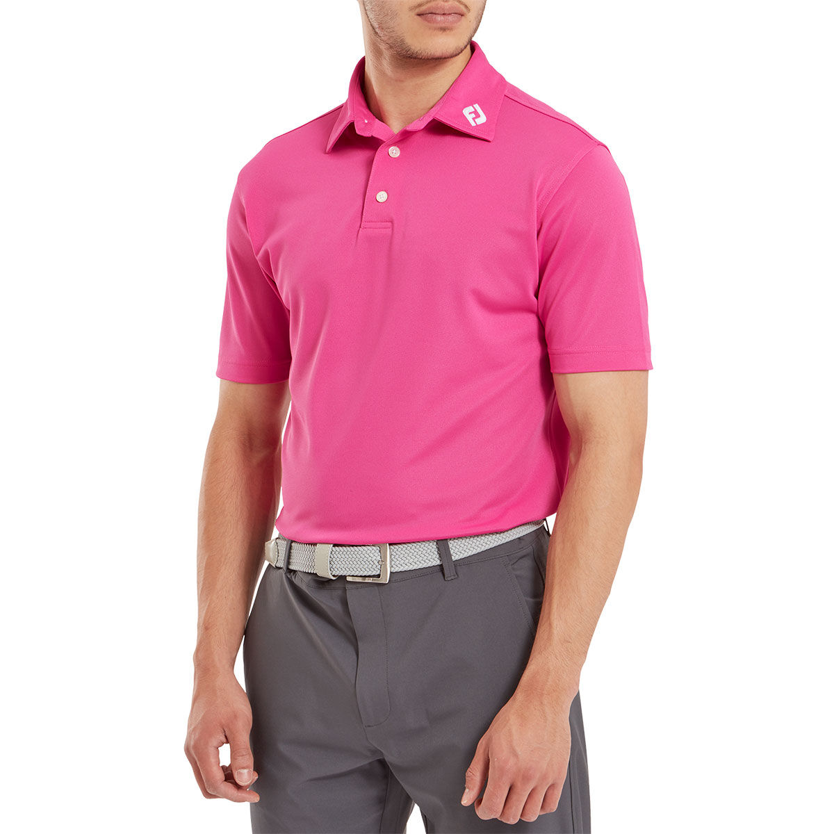 FootJoy Men's Stretch Pique Solid Colour Golf Polo Shirt, Mens, Hot pink, Small | American Golf von FootJoy