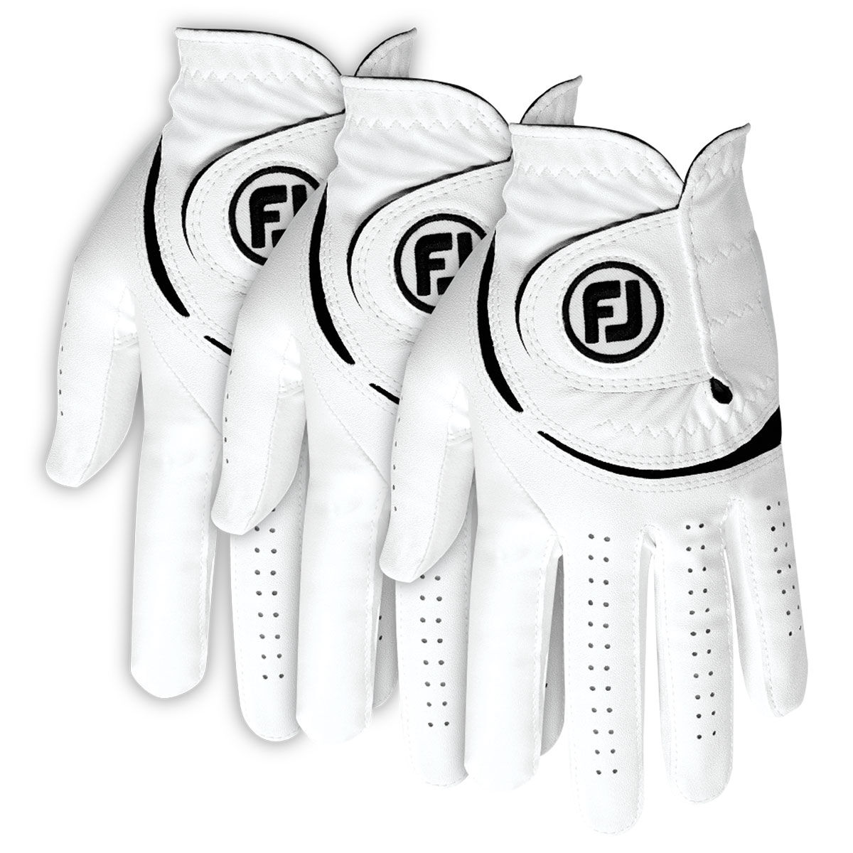 FootJoy Men's Weathersof Golf Glove - 3 Pack, Mens, Left hand, Medium/large, White | American Golf - Father's Day Gift von FootJoy
