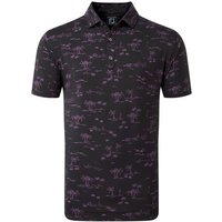 FootJoy Tropic Golf Print Halbarm Polo schwarz von FootJoy