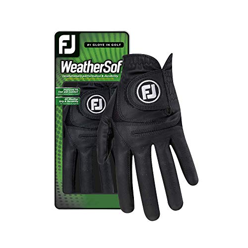 FootJoy WeatherSof Golfhandschuh für Herren, Schwarz, Herren, WeatherSof, schwarz, Cadet Small von FootJoy