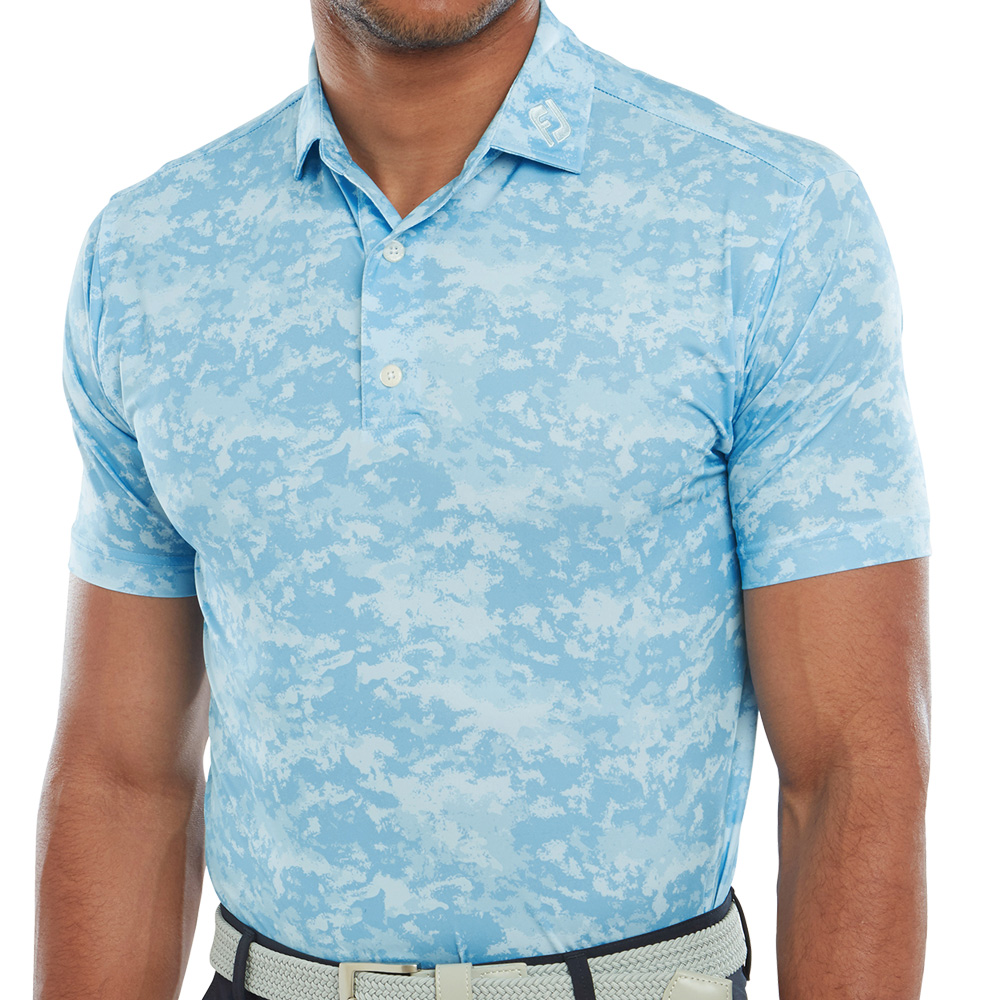 'Footjoy Golf Cloud Camo Herren Pique Polo hellblau' von FootJoy