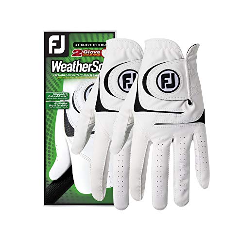 Footjoy Herren WeatherSof 2-Pack Prior Generation Golf-Handschuhe, Weiß, Large von FootJoy