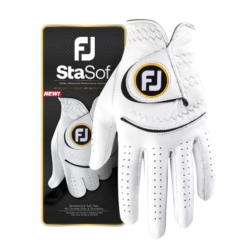 FootJoy Men's StaSof Golf Glove, White, Cadet Medium/Large, Worn on Left Hand von FootJoy