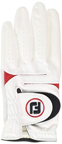 Footjoy WeatherSof Handschuh von Golf, Mann M Weiß/Rot von FootJoy