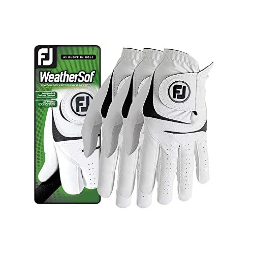 FootJoy WeatherSof Herren Golfhandschuh, 3er-Pack, Weiß, XL von FootJoy