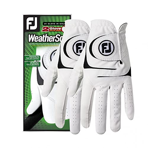 FootJoy WeatherSof Herren Golfhandschuh, 2er-Pack, Weiß, M von FootJoy