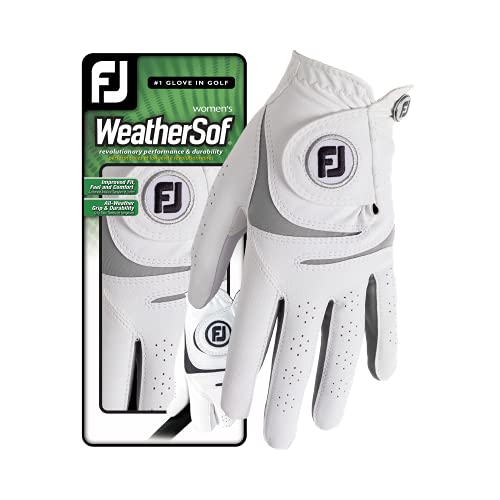 Footjoy Weathersof Golfhandschuh, Damen, Weiß/Grau, L von Footjoy