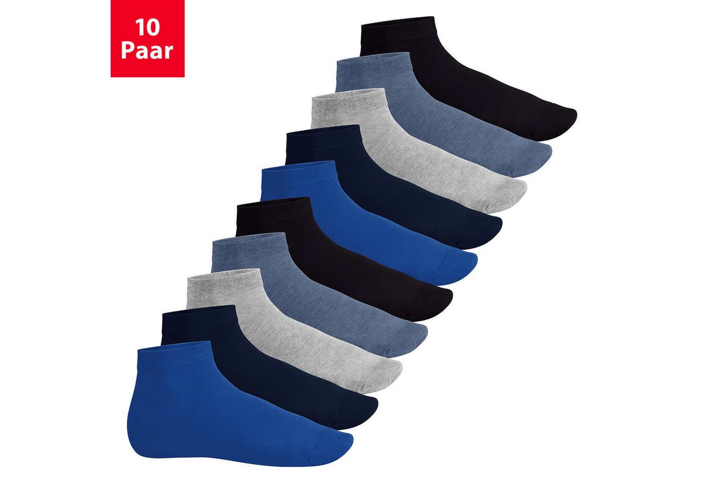 Footstar Kurzsocken EVERYDAY! 10 Paar Quarter Socken Kurzsocken Kurze Baumwoll Socken von Footstar