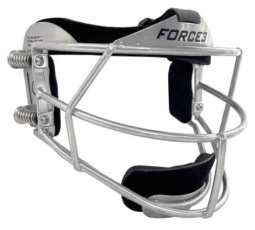 Force3 Pro Gear Softball Fielder Defender Maske (Erwachsene, Silber) von Force3 Pro Gear
