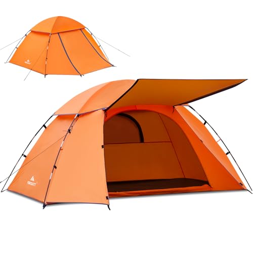 Forceatt Zelt 1-2 Personen Ultraleichte Wasserdicht PU3000mm Camping Zelt Kleine Packungsgröße Zelt für Outdoor Camping (Orange) von Forceatt