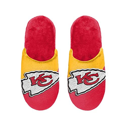 Forever Collectibles UK FOCO Kansas City Chiefs NFL American Football 2020 Colourblock Big Logo Slippers Herren Comfy Loungewear Extra Large von Forever Collectibles UK