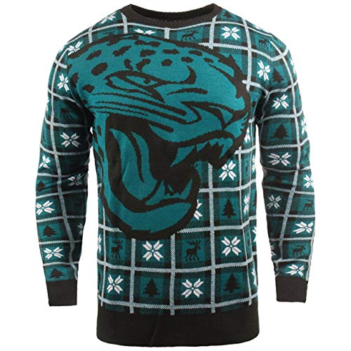 BIG NFL Ugly Sweater Pullover Christmas Jacksonville Jaguars Logo Weihnachtspullover (X-Large) von Forever Collectibles