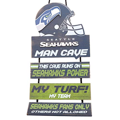 Forever Collectibles FOCO NFL Seattle Seahawks Wood SignMan Cave Design, Teamfarben, Einheitsgröße von Forever Collectibles