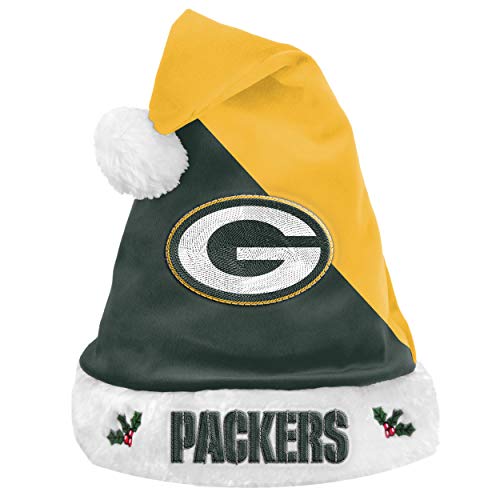 Forever Collectibles Foco Green Bay Packers NFL 2021 Colorblock Santa Hat - Stück von Forever Collectibles