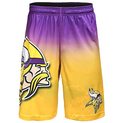 NFL Football Team Logo Herren Gradient Big Logo Training Shorts, Minnesota Vikings von Forever Collectibles