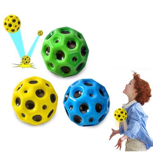 Astro Jump Ball 3PCS Moon Ball Space Ball Sprünge Gummiball Mini Jump Ball Bouncy Balls for Kids springende Bälle Ultrahochdehnbare Leichtgewichtige Bouncy Balls für Kind von Forhome