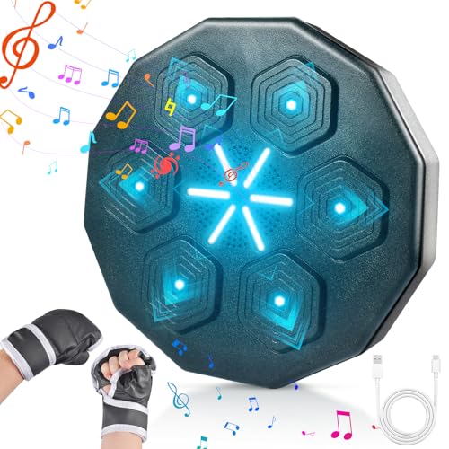 Music Boxing Machine LED Musik Boxmaschine mit Boxhandschuhen 9 Geschwindigkeitsmodi und Zählmodus Unterstützt Bluetooth Übergröße Professionelle Wand Montiert Boxziel für Indoor und Gym (Schwarz A) Music Boxing Machine LED Musik Boxmaschine mit Boxhandschuhen 9 Geschwindigkeitsmodi und Zählmodus Unterstützt Bluetooth Übergröße Professionelle Wand Montiert Boxziel für Indoor und Gym (Schwarz A) von Forhome