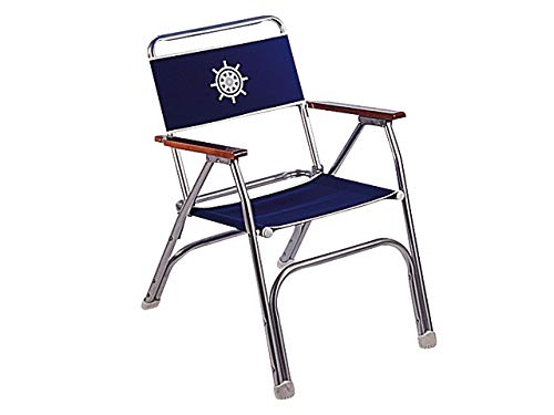 Forma Deckstuhl Bootstuhl Camping Stuhl mit nautischem Motiv blau klappbar von Forma