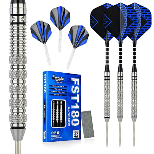 Formula Sports Dartpfeile 90% Tungsten Steel-Dartpfeile mit Flights und Schäfte 3 Stück (6375-21) von Formula Sports