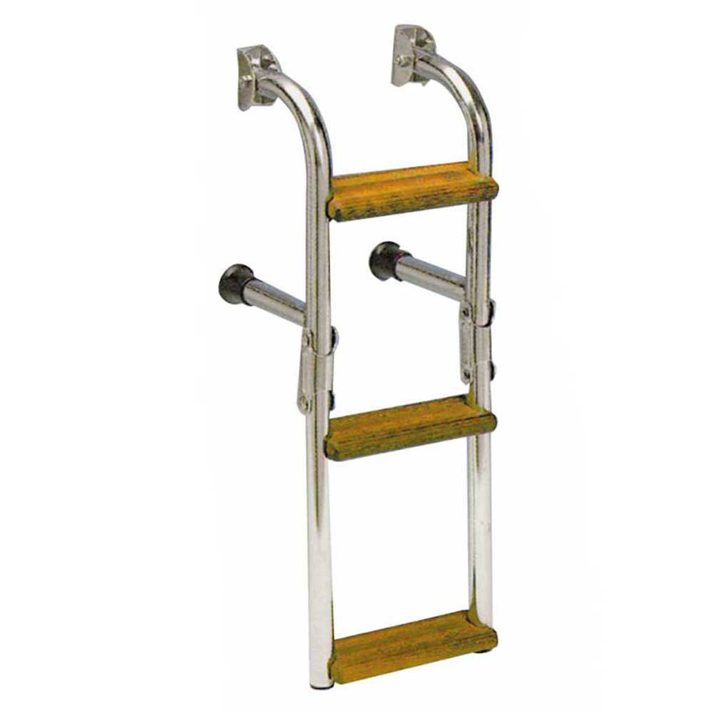 Oem Marine Stainless Steel/wood 5 Steps Ladder Silber 130 x 27 cm von Oem Marine