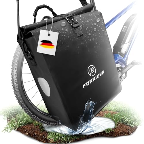 Forrider Fahrradtasche Wasserdicht für Gepäckträger [22L Volumen] mit Schultergurt | Gepäckträgertasche | Einzel | Fahrrad Tasche Packtasche hält an jedem Gepäckträger von Forrider
