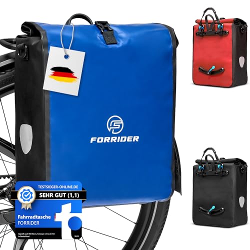 Forrider Fahrradtasche Wasserdicht für Gepäckträger [25L Volumen] mit Schultergurt | Gepäckträgertasche | Einzel | Fahrrad Tasche Packtasche hält an jedem Gepäckträger von Forrider