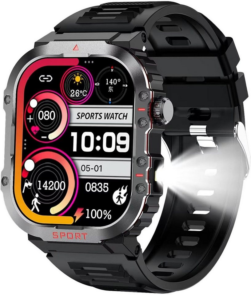 Forrlite Smartwatch,Fitness Tracker Uhr für Damen Herren mit Telefonfunktion Smartwatch (2,01" HD Voll Touchscreen Zoll cm), IP67 Wasserdicht, Uhren Watch für Android IOS, Fitnessuhr Tracker mit Pulsmesser Schrittzähler Schlafmonitor von Forrlite
