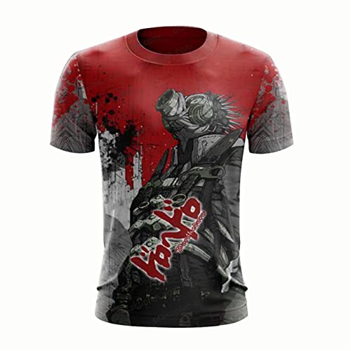 Dorohedoro Manga T-Shirt Damen/Herren, Retro Rundhals Print Kurzarm T-Shirt Unisex, Halloween Kostüm (Rot, S-5XL) von Fosike