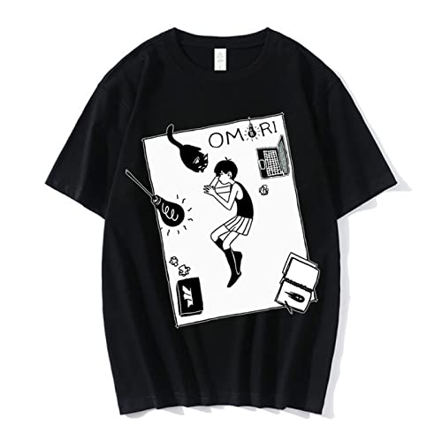 Fosike Omori T-Shirt Unisex Basic, Herren/Damen T-Shirt Kurzarm Print Sommer Tshirt Rundhals Regular Fit S-4XL von Fosike
