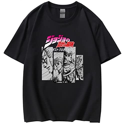 Fosike T-Shirt Herren/Damen, Jojos Bizarre Adventure Print T-Shirts Sommer, Kurzarm T-Shirt Mit Rundem Hals-Apricot||3XL von Fosike