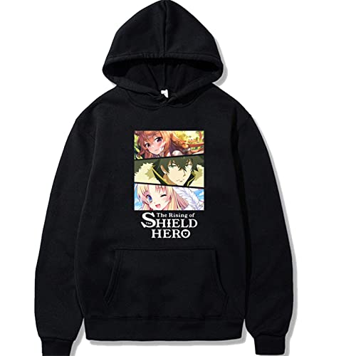 The Rising of The Shield Hero Hoodie Men - Manga Figure Graphic Print Pullover Unisex - Anime Costume Round Neck Long Sleeve Top Kawaii Sweatshirt Oversize (XS-4XL) von Fosike