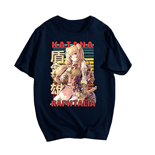 The Rising of The Shield Hero T-Shirt Herren Damen Rundhals Kurzarm, Japanisches Manga RAPHTALIA Bedrucktes T-Shirt Unisex Oversize XXS-4XL von Fosike