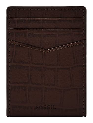 FOSSIL Andrew Emboss Card Case Brown Croco von Fossil