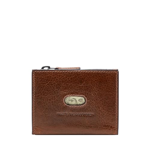 Fossil Herren Andrew Leder Minimalistische Reißverschluss Kartenetui Brieftasche für Männer, Cognac, Einheitsgröße von Fossil