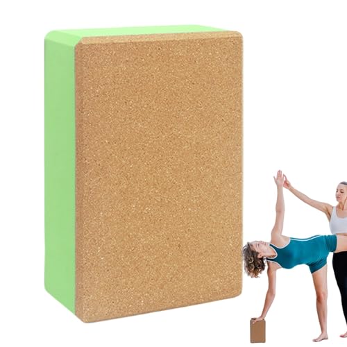 Foway Yoga-Workout-Blöcke, Yoga-Block aus Kork | Rutschfester Übungsblock mit hoher Dichte - Weiche tragbare Übungsblöcke, Yoga-Zubehör für den Innen- und Außenbereich für das Heimstudio von Foway