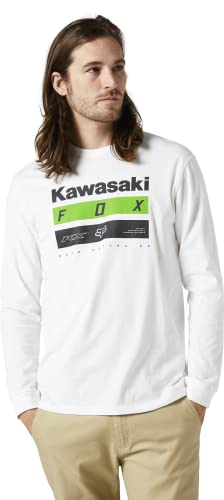 Fox Racing Herren Langärmliges Premium-t-shirt Kawasaki Stripes T Shirt, Optic White, L EU von Fox Racing