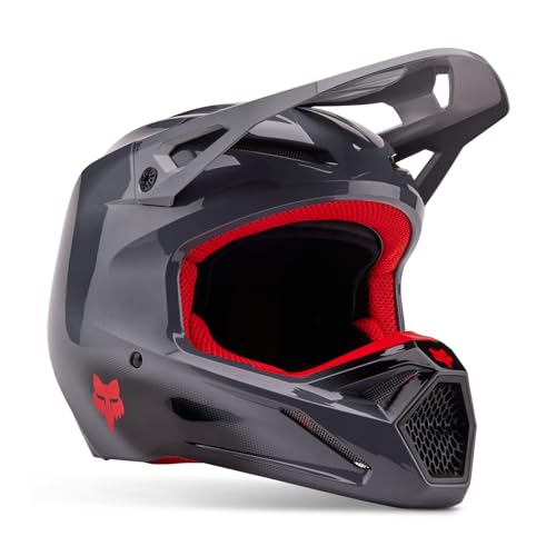 Fox Racing Unisex – Erwachsene Fox V1 Helm Interfere Grey/Red XL, Grau/Rot von Fox Racing