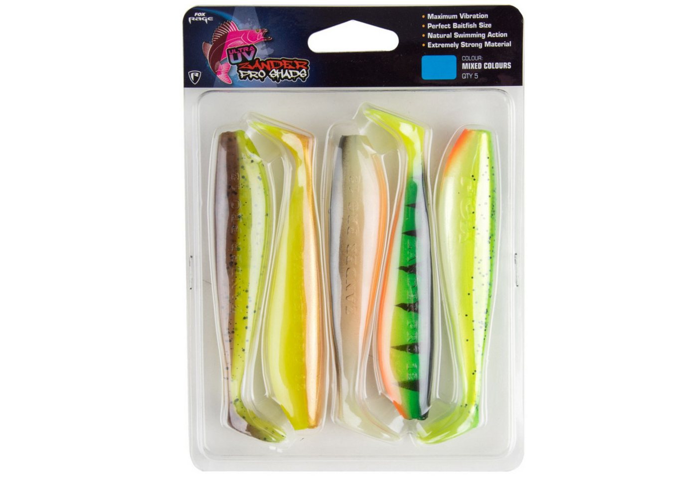 Fox Rage Kunstköder Fox Rage Zander Pro Shad Mixed UV Colour Pack - 5 Gummifische Fox Rage Kunstköder Fox Rage Zander Pro Shad Mixed UV Colour Pack - 5 Gummifische von Fox Rage