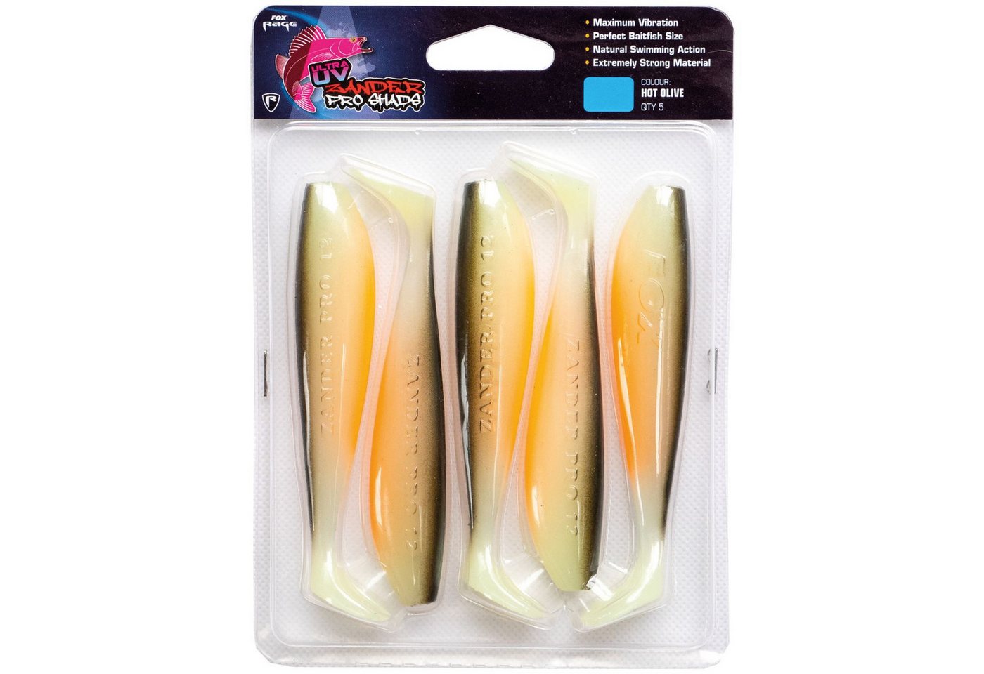 Fox Rage Kunstköder Fox Rage Zander Pro Ultra UV 12cm - 5 Gummifische Fox Rage Kunstköder Fox Rage Zander Pro Ultra UV 12cm - 5 Gummifische von Fox Rage