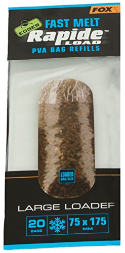 Fox Edges Rapide Refills Fast Melt - PVA Beutel zum Anfüttern von Karpfen & Friedfischen, wasserlösliche Taschen für Grundfutter, Größe/Packungsinhalt:75x175mm - 20 Stück von Fox