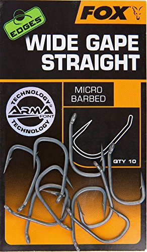Fox Edges Armapoint Wide Gape Straight Hooks - 10 Karpfenhaken, Angelhaken zum Karpfenangeln, Haken für Karpfen, Boiliehaken, Größe:2 von Fox