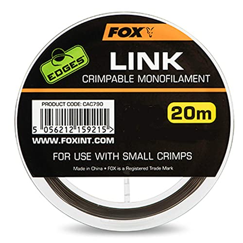 Fox Edges Link Crimpable Monofilament Trans Khaki Mono 0.53mm/25lb 20m Monofile Angelschnur von Fox