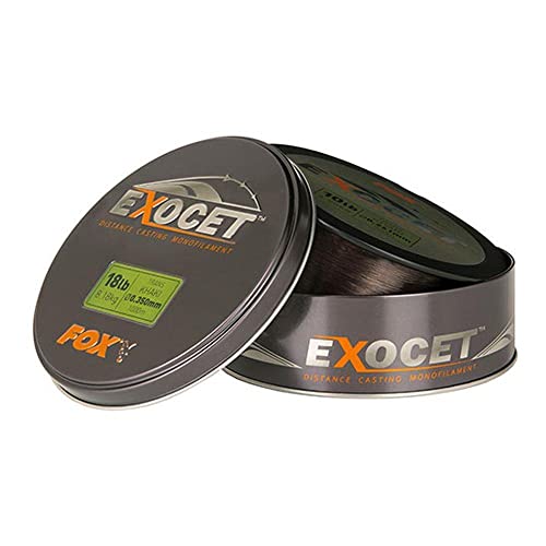 Fox Exocet Mono Trans Khaki Karpfenschnur 1000m, Angelschnur, monofile Schnur zum Karpfenangeln, Schnüre für Karpfen, Durchmesser/Tragkraft:0.309mm / 5.90kg Tragkraft von Fox