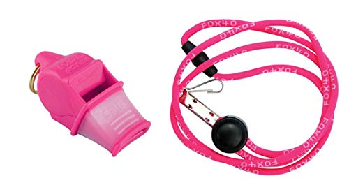 Fox40 Sonik CMG Safety neon pink Trillerpfeife+ Break-Away Sicherheits-Pfeifenschnur pink von Fox 40