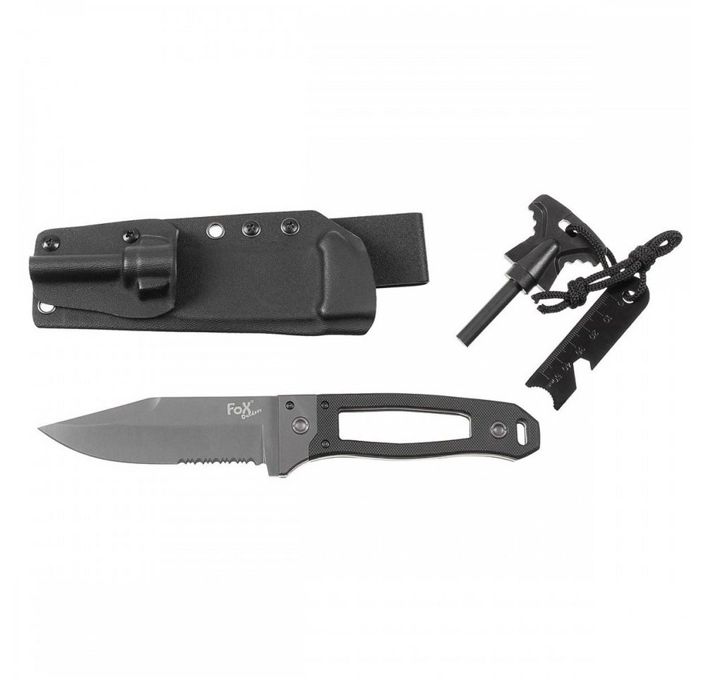 FoxOutdoor Taschenmesser Messer, Scorpion, G10-Griff, schwarz, Kydex-Scheide, (Set), Kydex-Scheide mit Gürtelschlaufe von FoxOutdoor