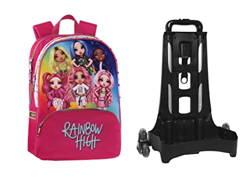 Franco Cosimo Panini Editore Regenbogen, hoher Abnehmbarer Trolley-Rucksack, Rose, Einheitsgröße, Casual von Franco Cosimo Panini